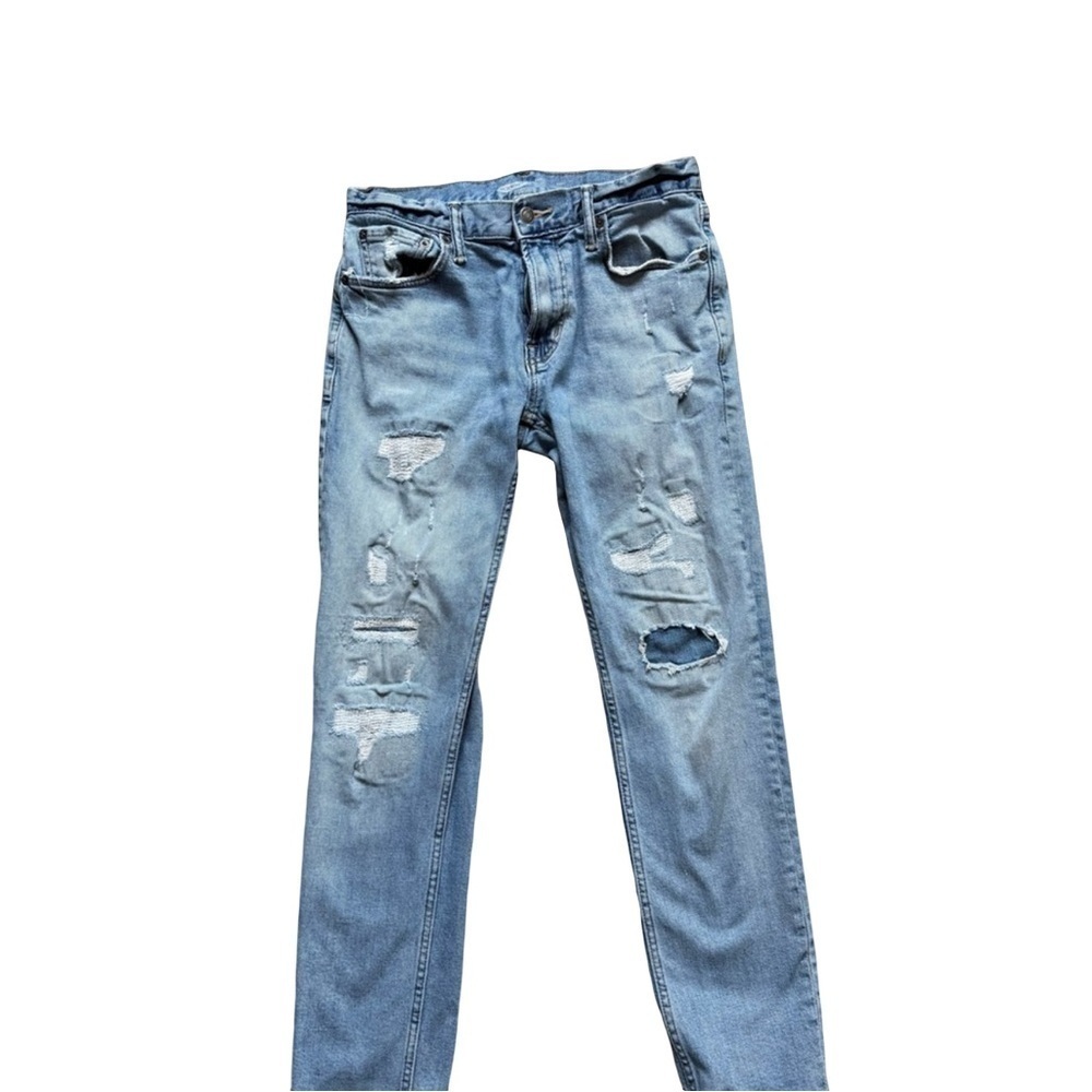 Old Navy Blue Skinny Jeans Distressed Style 31 30